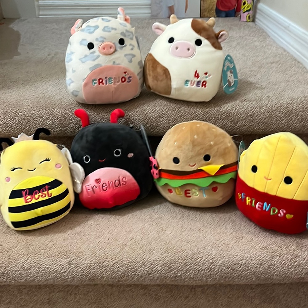 Squishmallows Best Friends Duos! Choose from Pig&Cow, Bee&Ladybug or Burger&Fry